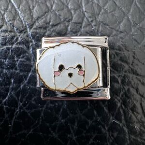 Cute Bichon Frise Dog Italian Charm Link